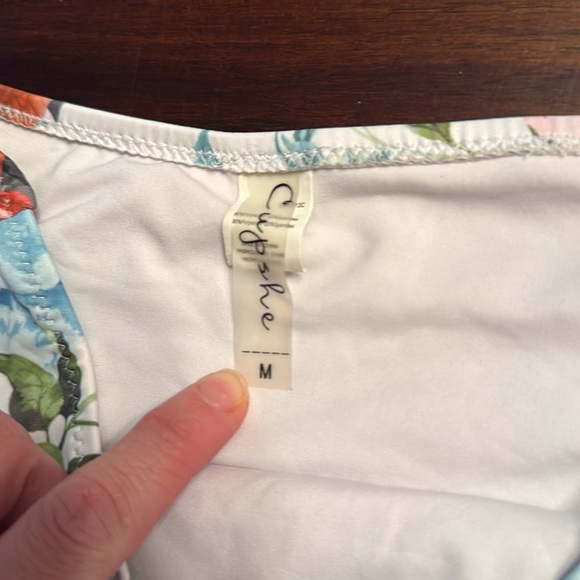 Floral and Black High-Waisted Bikini Bottoms - Picture 2 of 3